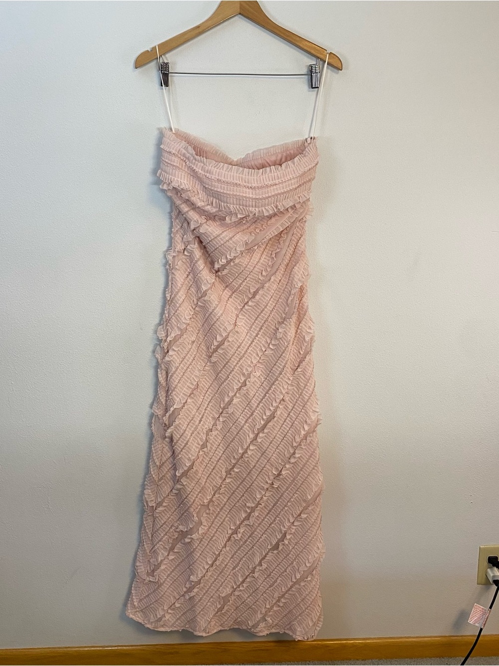 Fate Boutique Give Me Peace Dusty Punk Ruffle Strapless Maxi Dress Medium - Picture 2 of 8